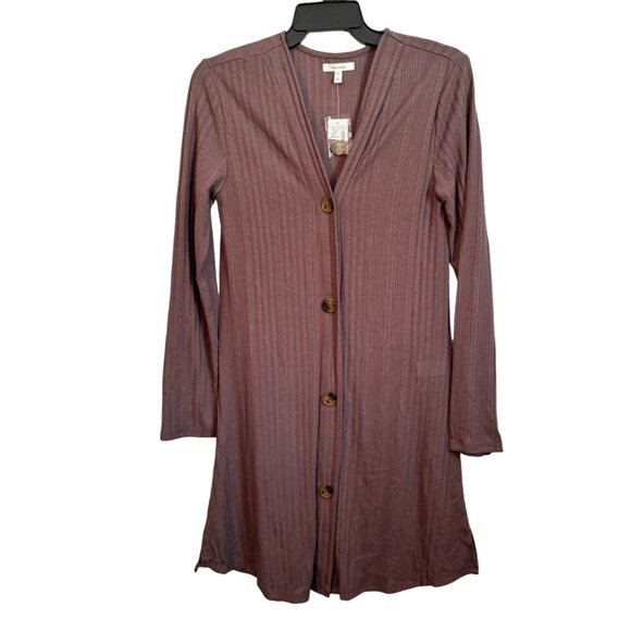 Maurices Women's Button-Down Duster Cardigan Coatigan XS Polyester Rayon Spandex - Picture 1 of 12